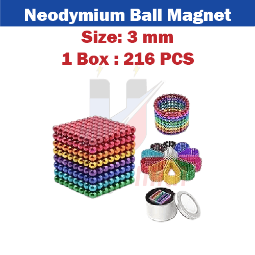 3mm Multi-Color Neodymium Magnet Balls (216 Pcs) - Image 2